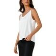 thumbnail image 4 of INSPIRE CHIC Women's Satin V Neck Spaghetti Strap Summer Fall Tank Tops XS White, 4 of 5