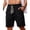 Black-2, variant on Puztloy Mens Casual Shorts Elastic Waist Ripped Drawstring Shorts Summer Beach Shorts with Pockets, Black