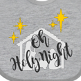 thumbnail image 4 of Inktastic Oh Holy Night Christmas Nativity with Yellow Stars Boys or Girls Baby Bib, 4 of 4