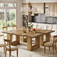 thumbnail image 4 of Tribesigns 63-inch Dining Table for 4-6 People, Farmhouse Rectangular Kitchen Table with Strong Geometric Frame, Brown, 4 of 9