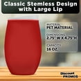 thumbnail image 4 of Tumbler Stemless Wine Glasses 16 oz. Set of 10, Bulk Pack - Perfect for Wine, Cocktails, Other Hot & Cold Beverages - Red, 4 of 5