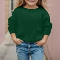 thumbnail image 4 of SonxaHe Little Girls Fleece Sweatshirt Warm Thickened Long Sleeve Crewneck Top Kids Soft Cozy Outerwear Winter Sweatshirts Green,Sized 6-7, 4 of 4