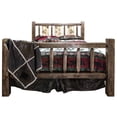 thumbnail image 2 of Homestead Collection Queen Bed w/ Laser Engraved Wolf Design, Stain & Clear Lacquer Finish, 2 of 9