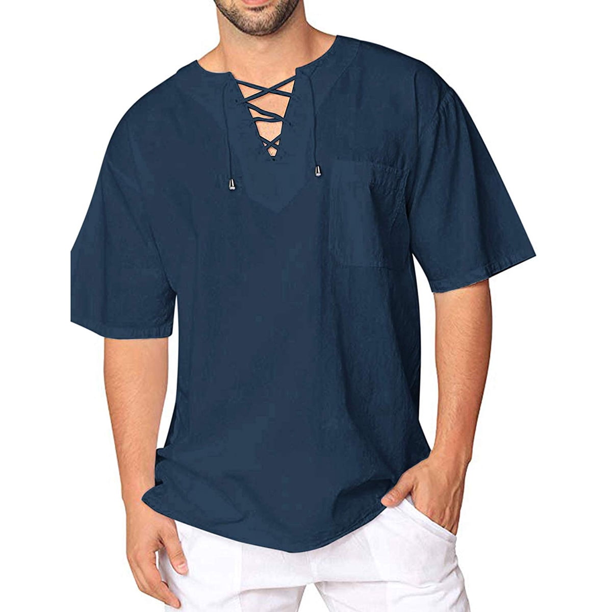 men's short sleeve lace shirt