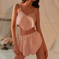 thumbnail image 5 of AherBiu Satin Pajama Sets for Women 2 Piece Valentine's Day Outfits Date Night Sleepwear Tank Tops with Shorts, 5 of 6