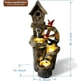thumbnail image 5 of Solar/Adapter Selectable 3-Tier Bird Fountain - Outdoor LED Water Feature for Garden, Yard (38.2 inches), 5 of 9