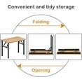 thumbnail image 4 of SOGES 39.4 inches Computer Desk for Small Space Small Folding Table, Teak & Black, 4 of 7