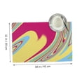 thumbnail image 2 of DouZhe Polyester Placemats Set of 4, Pink Yellow Swirling Pattern Heat Resistant Place Mats for Dining Table, 12" x 18", 2 of 7