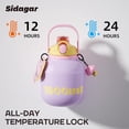 thumbnail image 5 of Sidagar 60 oz Large Stainless Steel Insulated Water Bottle with Straw Lid and Carry Handle, Leak-Resistant, Purple, 5 of 10