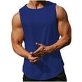 thumbnail image 2 of ZRGHAOYLQ Men's Summer Tank Top Big and Tall Solid Color Crew Neck Sleeveless T-shirts Casual Workout Muscle Shirt, 2 of 9