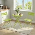 thumbnail image 3 of QinaQin Patio Bistro Set with Foldable Table and 2 Chairs, Powder Coated Metal Frame, 3Pcs, 3 of 8