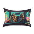 thumbnail image 3 of Dailycode Satin Pillow Case King Silk Pillow Cover for Hair and Skin Envelope Closure Summer Vibing Family Drive Car 20"x40", 3 of 9