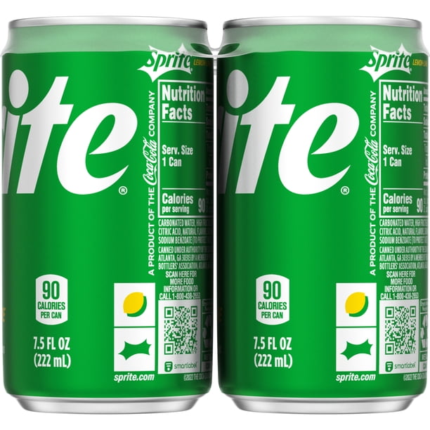 Sprite, Lemon-Lime Caffeine Free Soda, 7.5 fl oz Mini Cans, 6 Pack