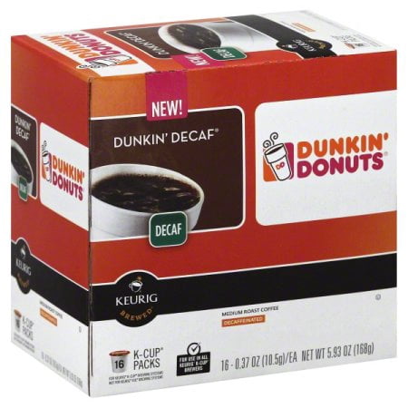 (4 Pack) Dunkin' Donuts Decaf K-Cup Pods for Keurig K-Cup Brewers, Medium Roast Coffee, (Best Tasting Decaf Coffee Brand)