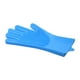 thumbnail image 2 of sweethay 1 par de guantes para lavar platos con estropajo, tazones para platos, limpieza de alimentos, limpieza, manoplas resistentes al calor, Mostrada Azul sweethay HA060614-01, 2 of 6