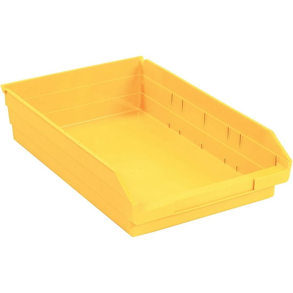 Global Industrial 184846YL Plastic Nesting Storage Shelf Bin 11.125 x 17.875 x 4 in. Yellow
