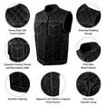thumbnail image 3 of Dream Apparel Men's Denim & Leather Motorcycle Vest Biker Club Vest For Riding, 3 of 7
