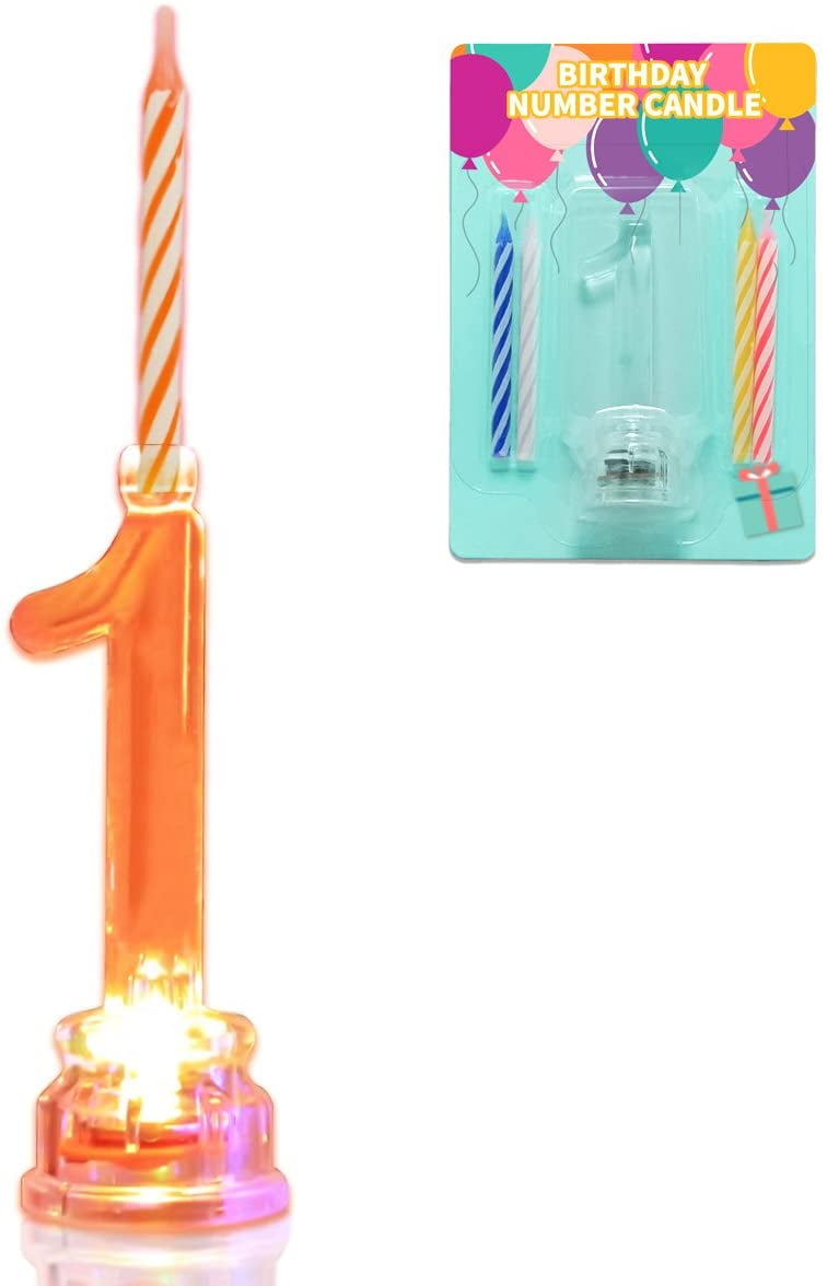 Novelty Place Multicolor Flashing Number Candle Set, Color Changing LED