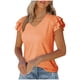 thumbnail image 2 of Fiudx Ofertas Relámpago Blusa de Manga Corta con Cuello En V y Manga de Encaje para Mujer, Informal, Liso, a La Moda, 2 of 3