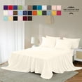 thumbnail image 2 of 100% Pima Cotton Emperor/Wyoming King Size 4-PCs Sheet Set (Solid, Ivory) Fits 7-9â€ Deep Pocket, 600 Series Sateen Weave, 2 of 5