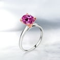 thumbnail image 4 of Gem Stone King 1.00 Ct Pink Created Sapphire 10K White and Rose Gold Ring (Size 6), 4 of 4