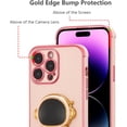 thumbnail image 4 of for iPhone 14 Pro Case Cute 6D Astronaut Case with Stand Function Luxury Plating Case Cover Slim Fit Soft TPU Shockproof Bumper Protective Electroplated Case for Girls Boys,6.1 inch,Pink, 4 of 12