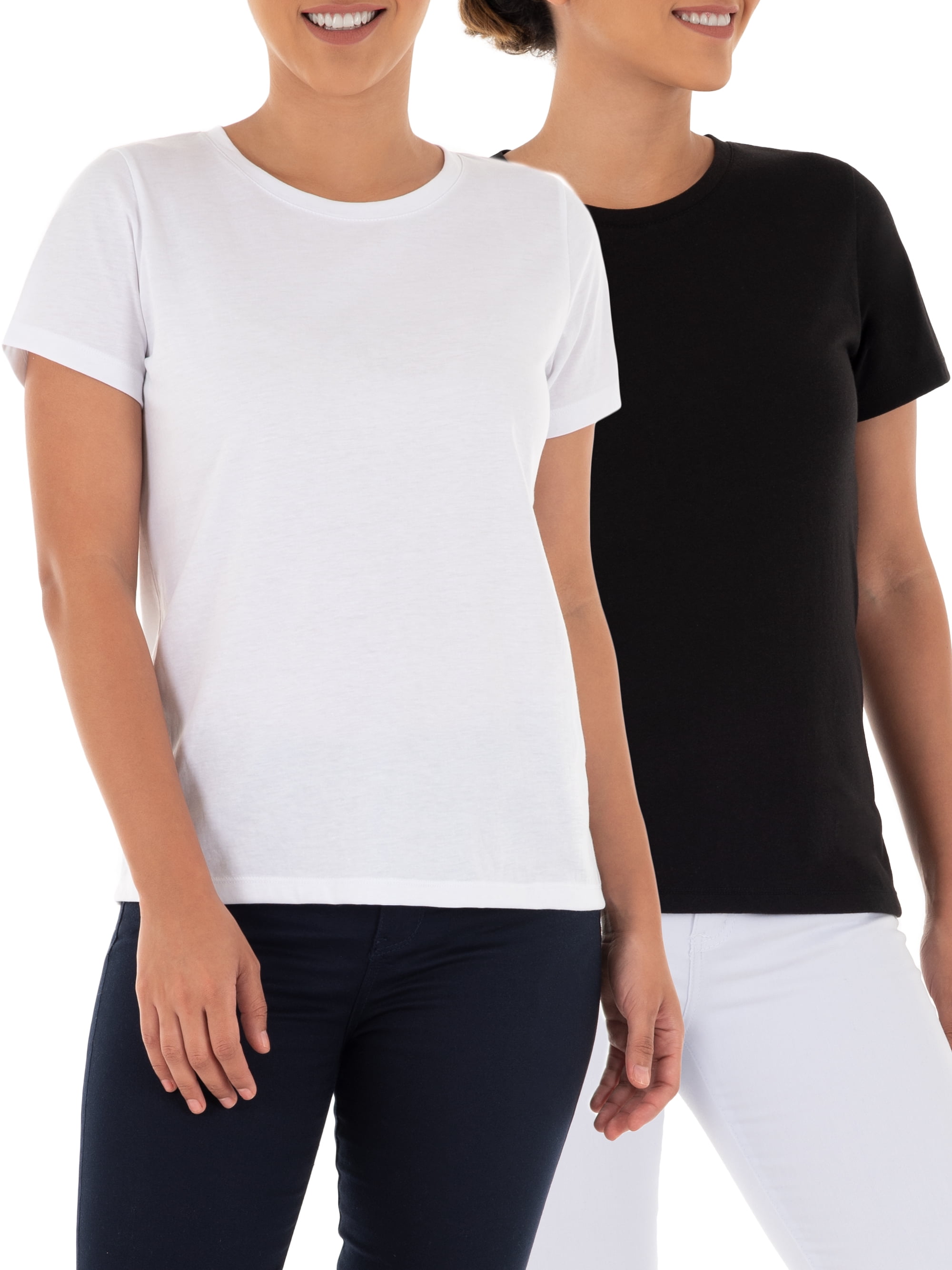 Essentials Womens 2-Pack Tech Stretch Short-Sleeve Crewneck T-Shirt 