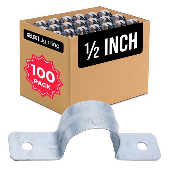 Paquete de 100 correas para tubos Select Lighting, acero EMT rígido de 1/2 pulgada