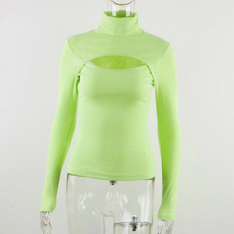 Women's Long Sleeve Turtleneck Sweater, Cut Out Keyhole Women's Long Sleeve Turtleneck Sweater, Cut Out Keyhole