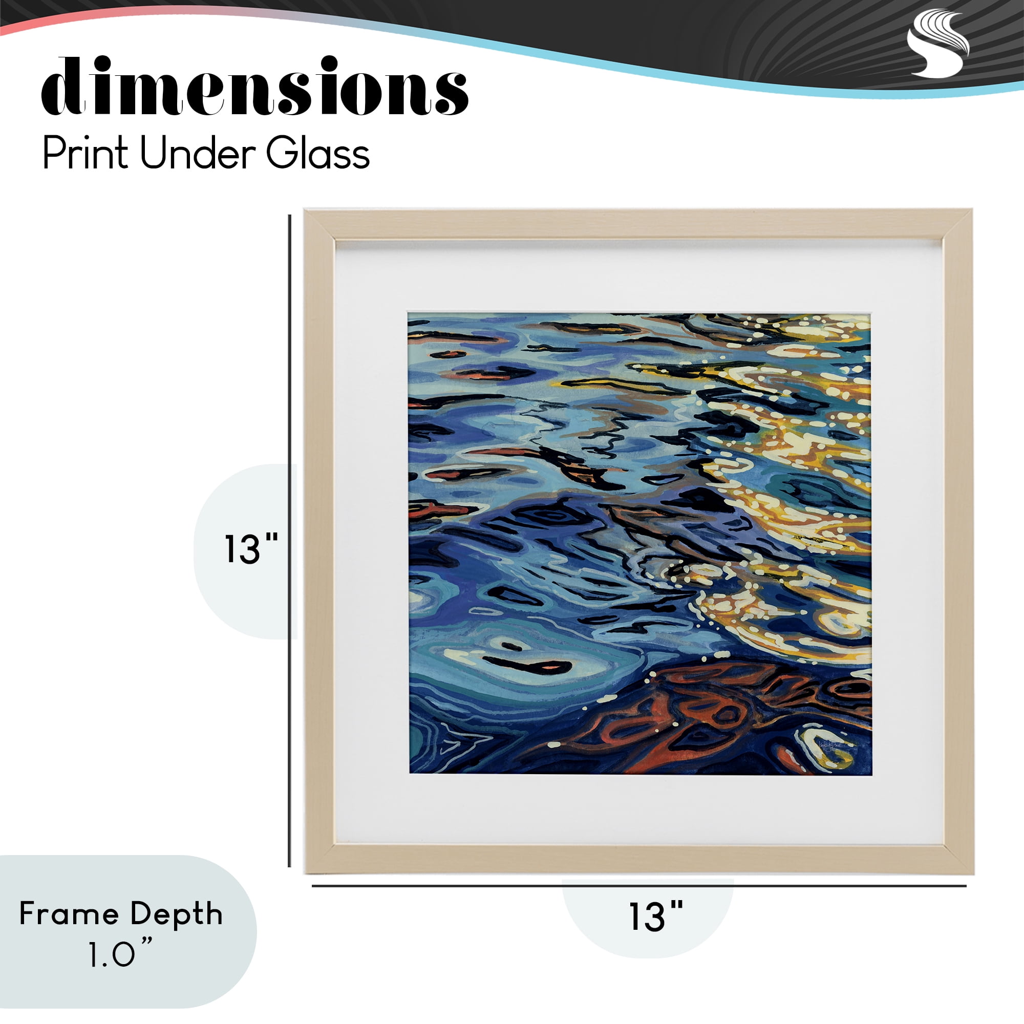 Stupell Industries Sunrise on Rippling Water Birch Framed Print Under Glass, design by Kate Jarvik Birch