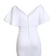 thumbnail image 4 of Vestido de fiesta formal de noche con dobladillo de sin espalda de manga corta para mujer Blanco S Baoblaze maxi vestido de gala, 4 of 8