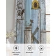 thumbnail image 6 of Blue Grey Wooden Sheer Curtains 45 Inch Length 2 Panels Set for Living Room/Bedroom, Farmhouse Barn Sunflowers Retro Kitchen Curtains Grommet Semi-Sheer Curtains Drapes Window Treatments 42"x45"x2, 6 of 7