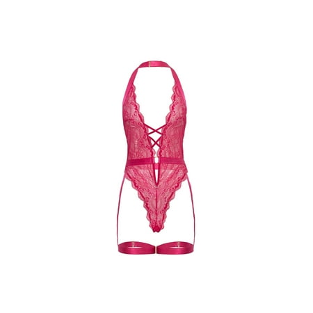 Women s Oh La La Cheri Kahlia Teddy Lingerie Color: Pink Yarrow Size: S-M