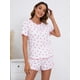 thumbnail image 4 of Conjunto de pijama SOLY HUX para mujer con bonito estampado, camiseta y pantalones cortos, 4 of 7