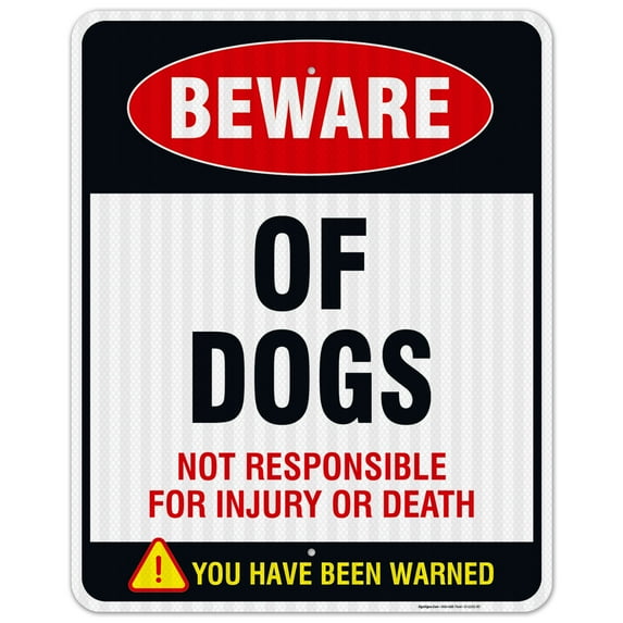 Beware of Dogs Sign, Dog Warning Sign, 24x30 Reflective Aluminum EGP 24x30 Reflective Aluminum EGP
