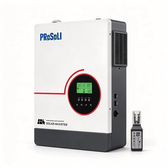 Prosoli 6300W Hybrid Solar Inverter, Dual MPPT, 48V DC to 120V Pure Sine Wave Wall‑Mount Solar Power Converter for Home Backup, Lead‑Acid & Lithium Batteries