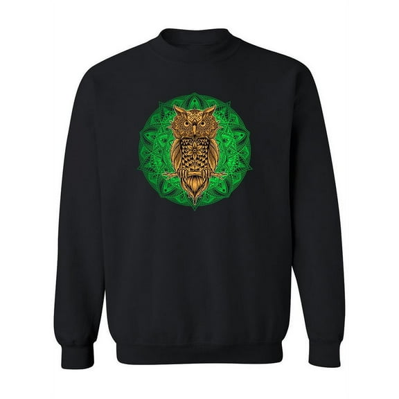 Ethnic Owl And Mandala Sweatshirt Women -Image by Shutterstock, Female 5X-Large