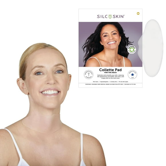 Silc Skin Collette Pad - Medical-grade Neck Wrinkle Patches, Smoothing Anti Wrinkle Neck Pads, Reusable Silicone Neck Patches, 30 Day Supply