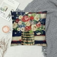 thumbnail image 2 of PHYHOO Patriotic Flower Stripes Throw Pillow Cover, Patriotic Pillows Cushion Case for Sofa Couch, 2 of 5