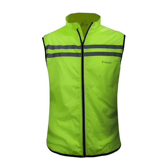 Lavenicole Men's Work Vest with Reflective Strips, Lightweight for Outdoor Activities Yellow L