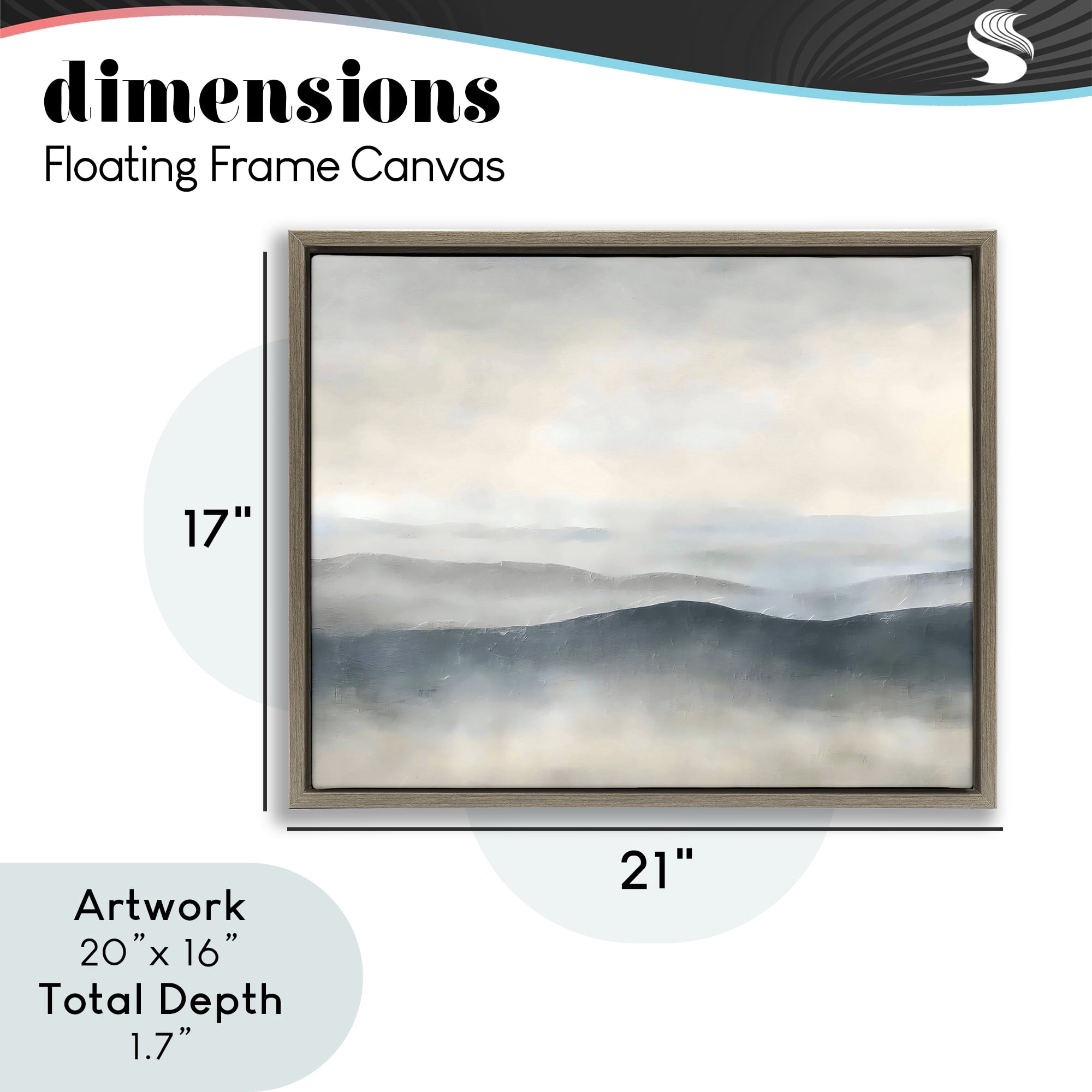Stupell Industries Muted Horizon Serenity Brown Framed Floater Canvas Wall Art, design by Riley B
