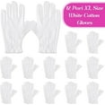 thumbnail image 2 of 12 Pairs XL White Cotton Gloves for Dry Hand Moisturizing Cosmetic Eczema Hand Spa and Coin Jewelry Inspection, 2 of 5