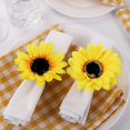 thumbnail image 3 of Juego de 6 servilleteros (girasol), servilletero hecho a mano para bodas, cenas, banquetes, servicio campestre para Navidad, Acción de Gracias, cumpleaños, 3 of 5