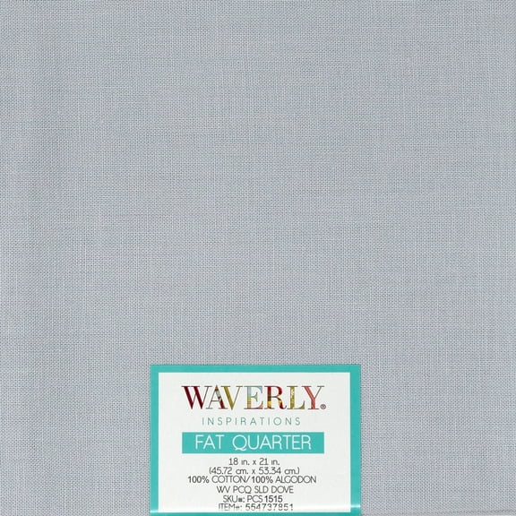 Waverly Inspirations 100% Cotton 18" x 21" Solid Dove Color Pre-cut Fat Quarter, 1 Each