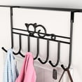 thumbnail image 3 of Organizador de toallas con 7 ganchos, perchero negro con diseño de gato, para puerta, 3 of 7