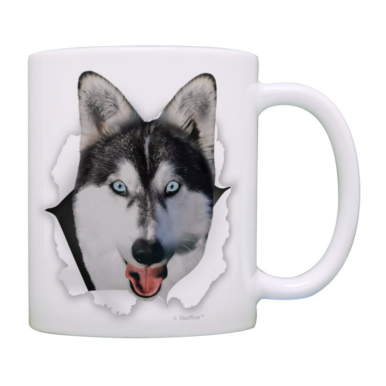 ThisWear Husky Gifts Husky Dog Face Cute Dog Mug Dog Mom Gifts