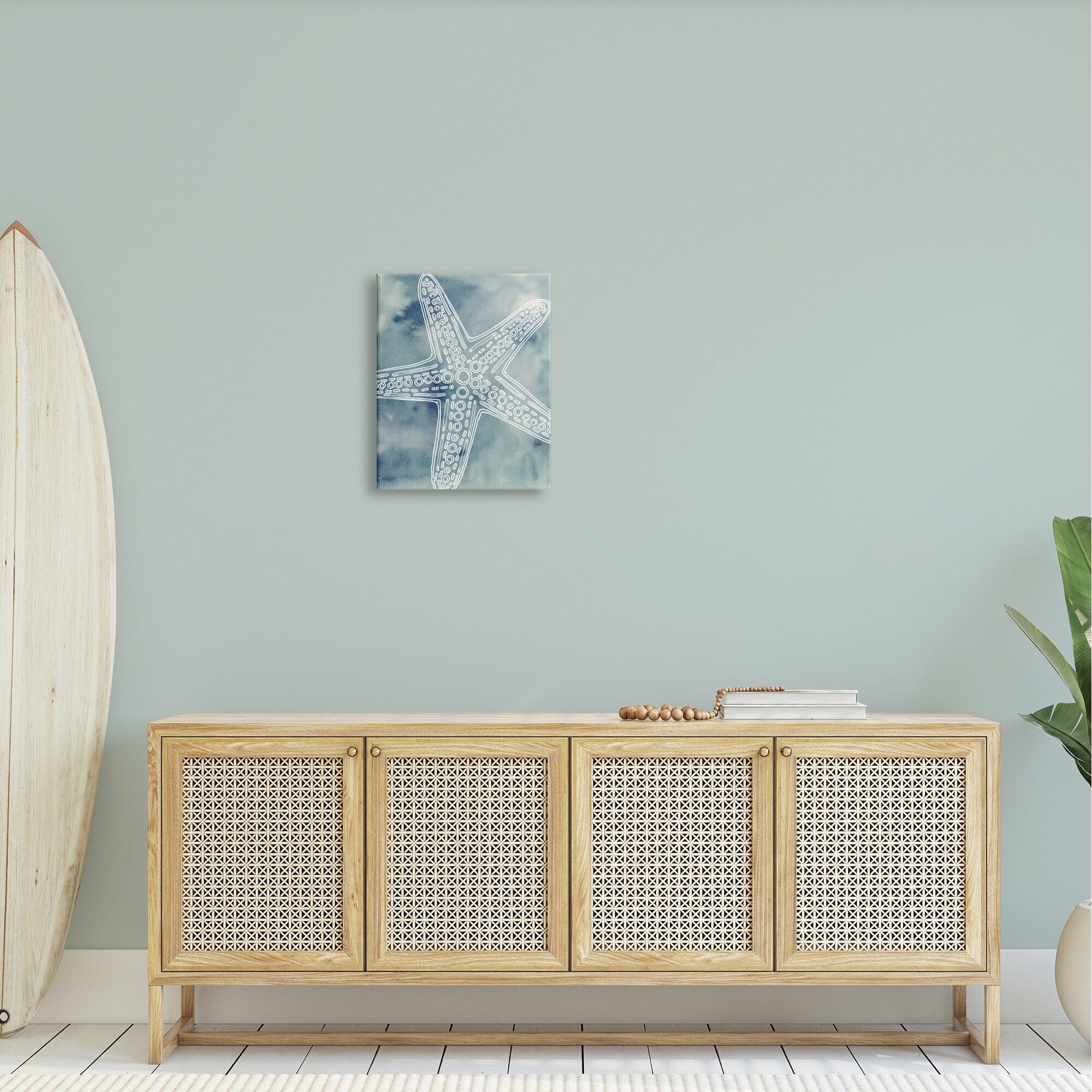 Stupell Industries Detailed Starfish Pattern Circles Blurred Watercolor Background Graphic Art Gallery Wrapped Canvas Print Wall Art, Design by Ziwei Li