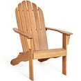 thumbnail image 4 of Costway Outdoor Adirondack  Chair Accent Chair Solid Wood sturdy Patio Garden Furniture Natural, 4 of 9