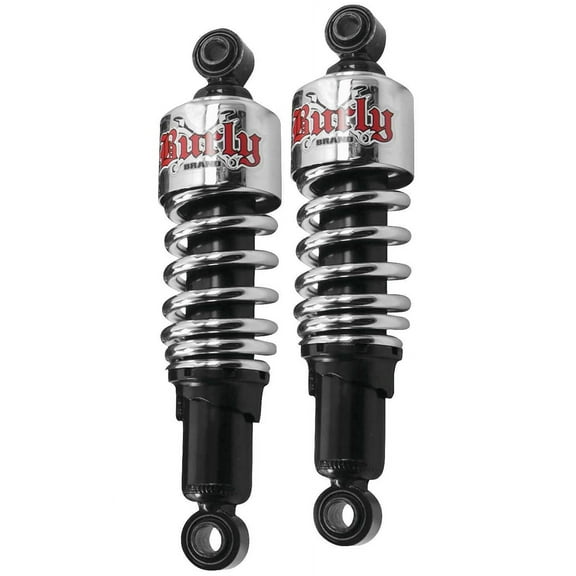 Burly Slammer Motorcycle Lowering Chrome 10.5" Rear Shocks (B28-1202)