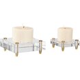 thumbnail image 2 of Uttermost 18643 Claire 2.5"H Crystal Candle Holder Set, Brass Finish, Set of 2, 2 of 2